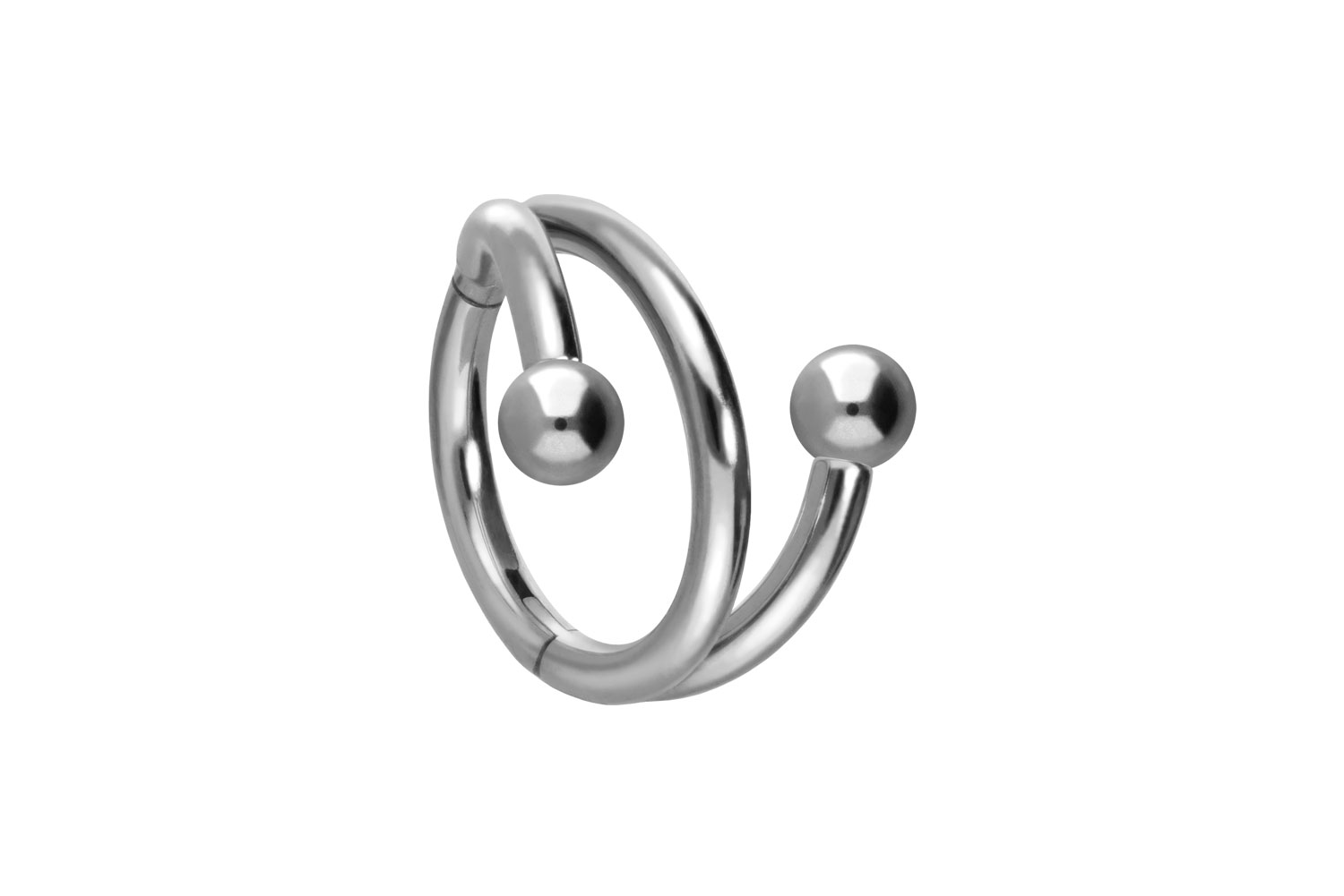 Titan Segmentring Clicker Piercing mit Innengewinde 3 RINGE + 2 KUGELN